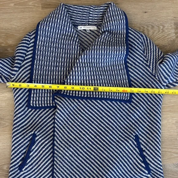 Southern Tide Women’s Sweater XS – Blue & White Wrap Merino Wool & Cashmere - Picture 8 of 12